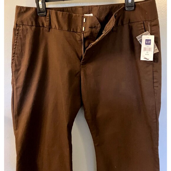 Gap Pants Womens 12  Brown Mid Rise  Ankle Cotton Stretch Casual NWT - Picture 5 of 7
